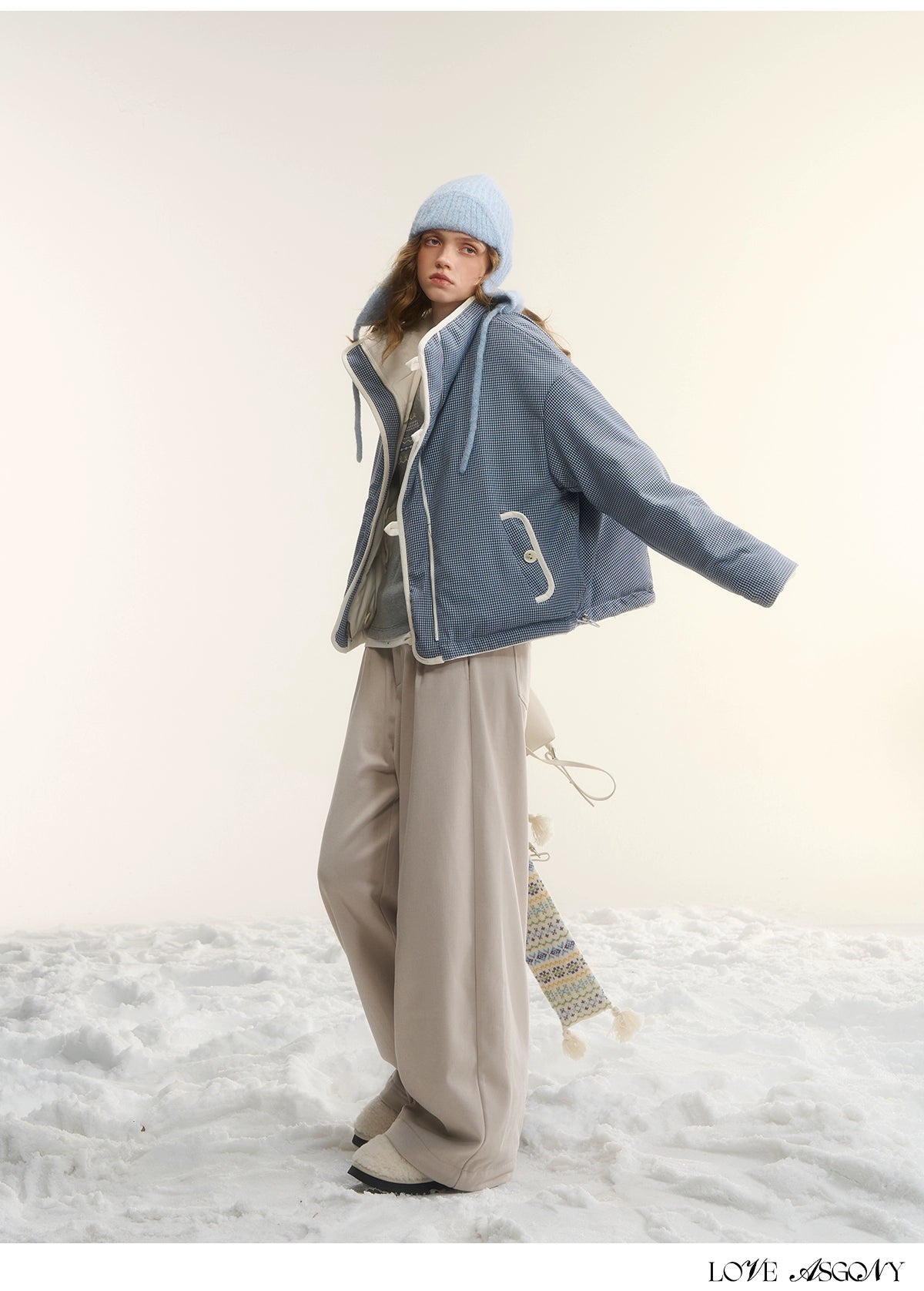 Fleece-Lined Relaxed Belted Trousers