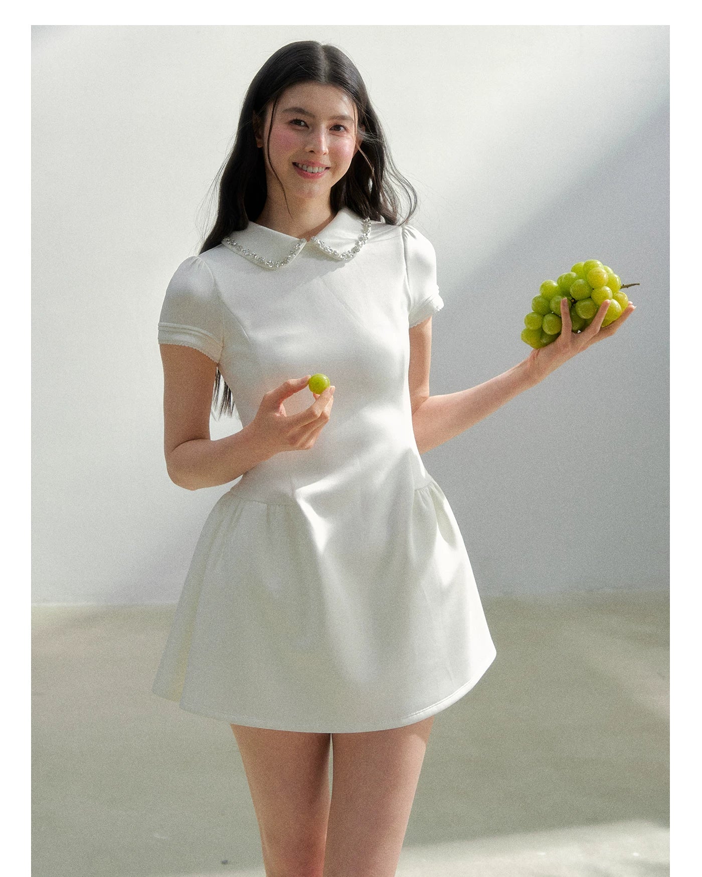 Vintage Crystal Collar Air Layer Princess Dress