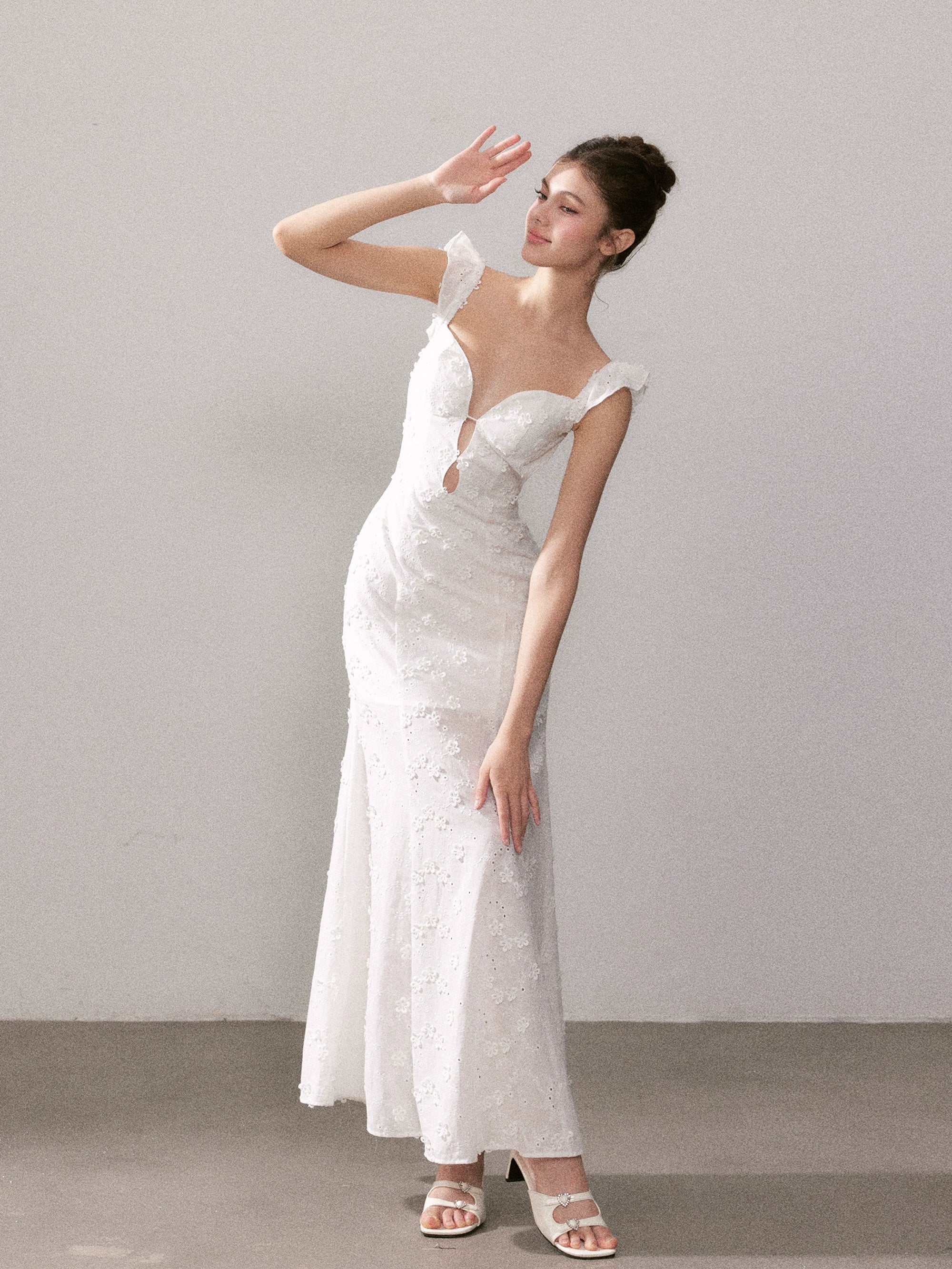 Mist Blossom Lace Maxi Dress