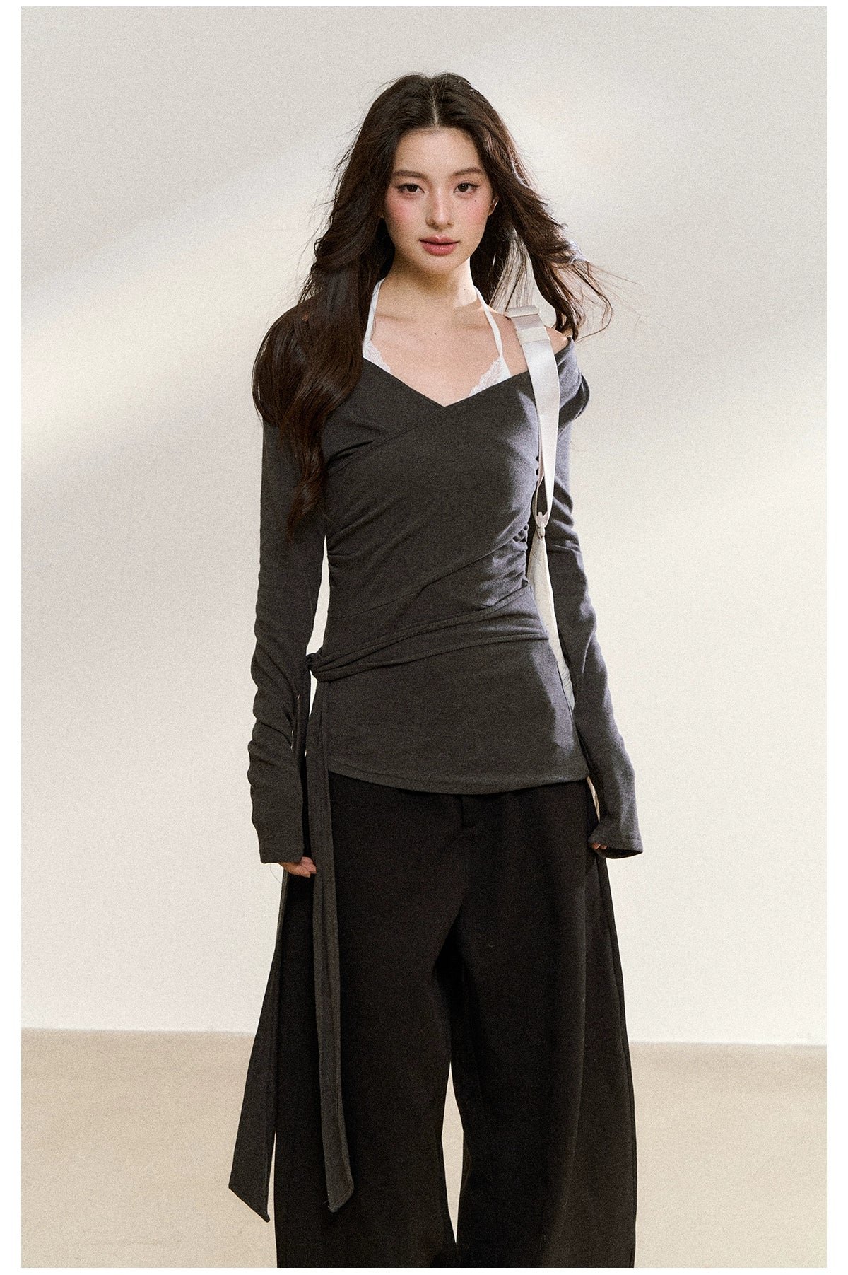 Cross Off-Shoulder Layered Blouse - CHINASQUAD