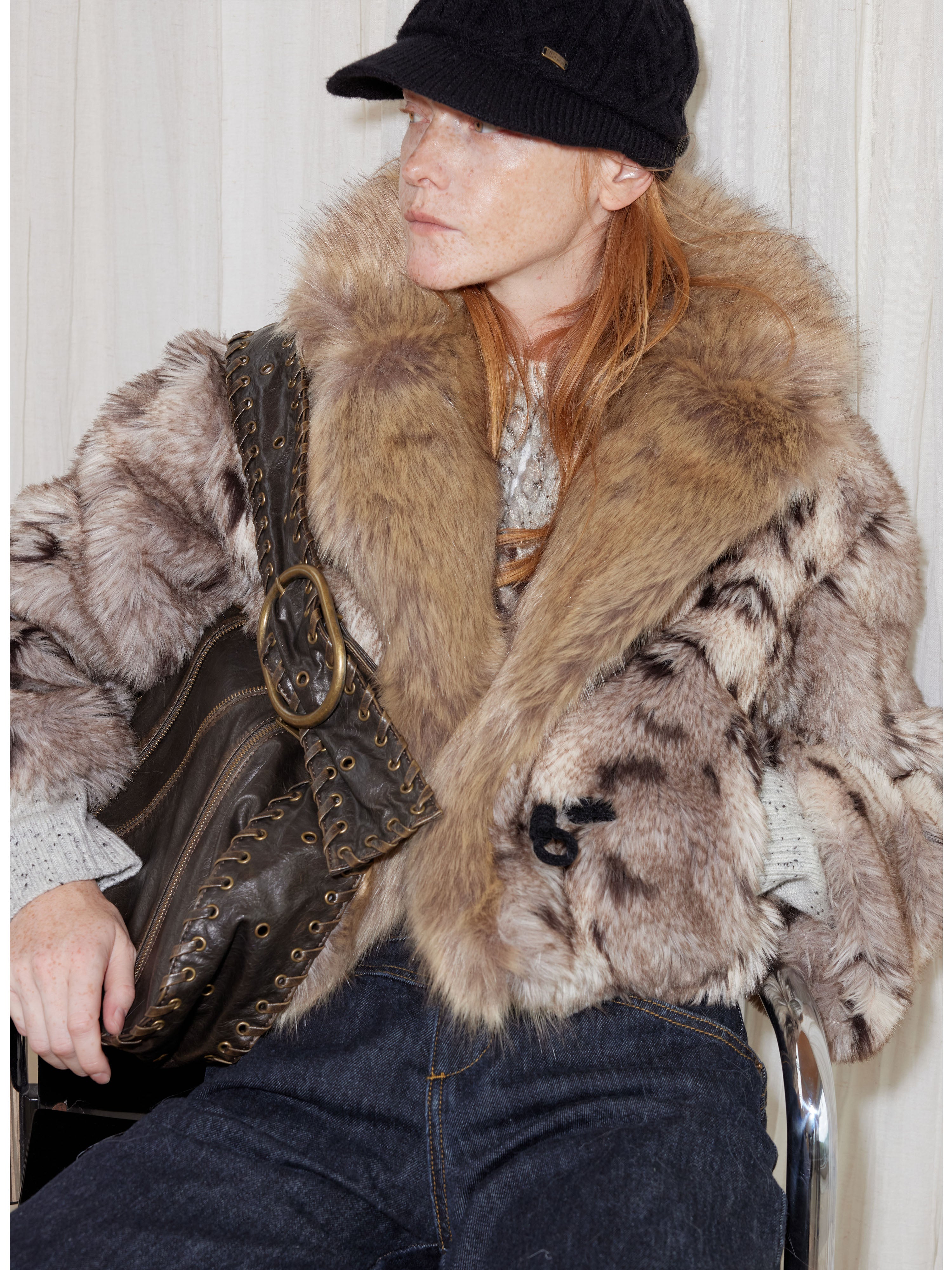 Faux Fur Patchwork Short Winter Coat - CHINASQUAD
