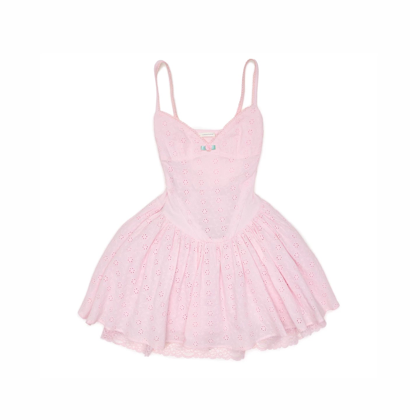 Cotton Eyelet Corset Mini Dress