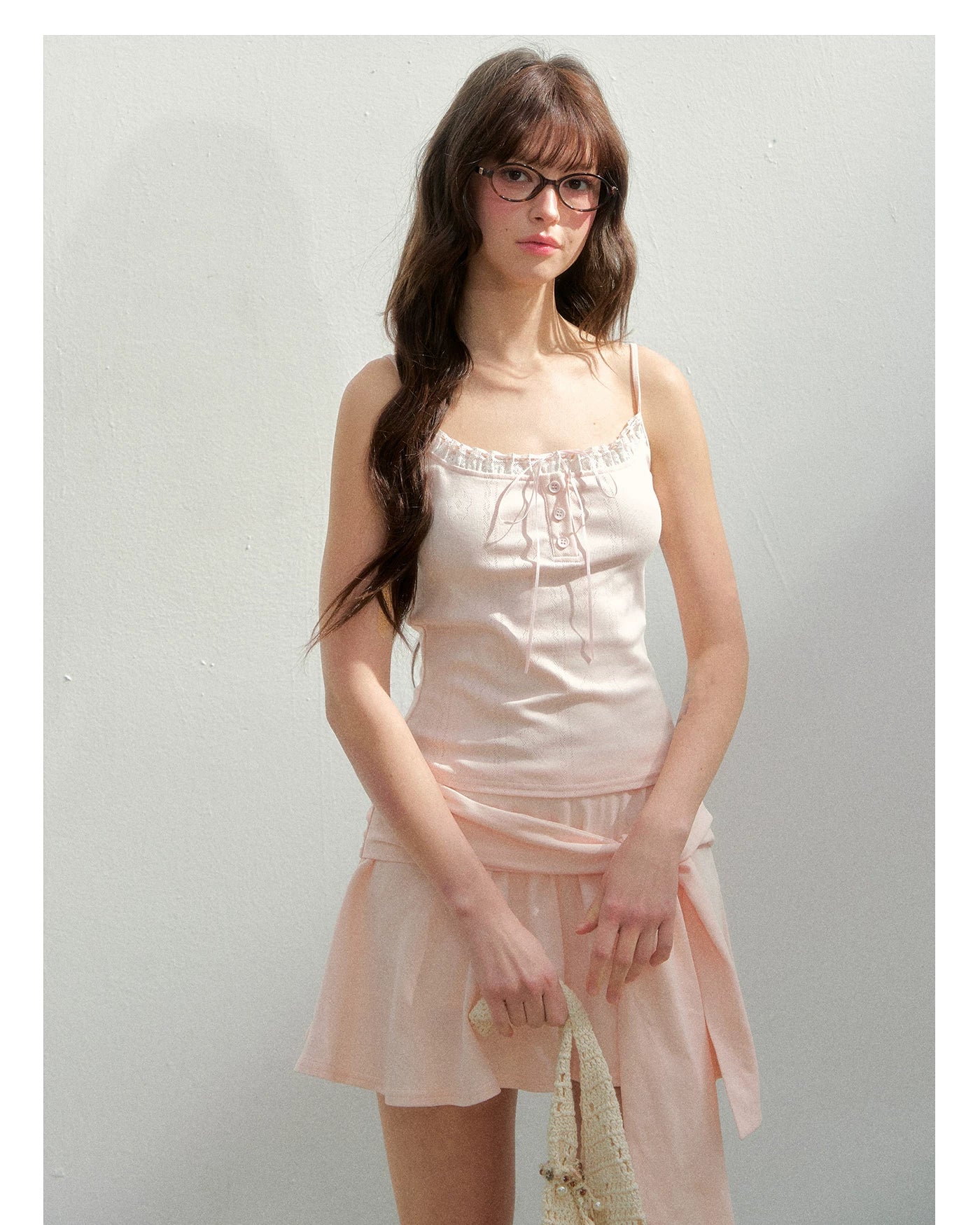 Sweet Oxygen Cotton Lace Trim Camisole