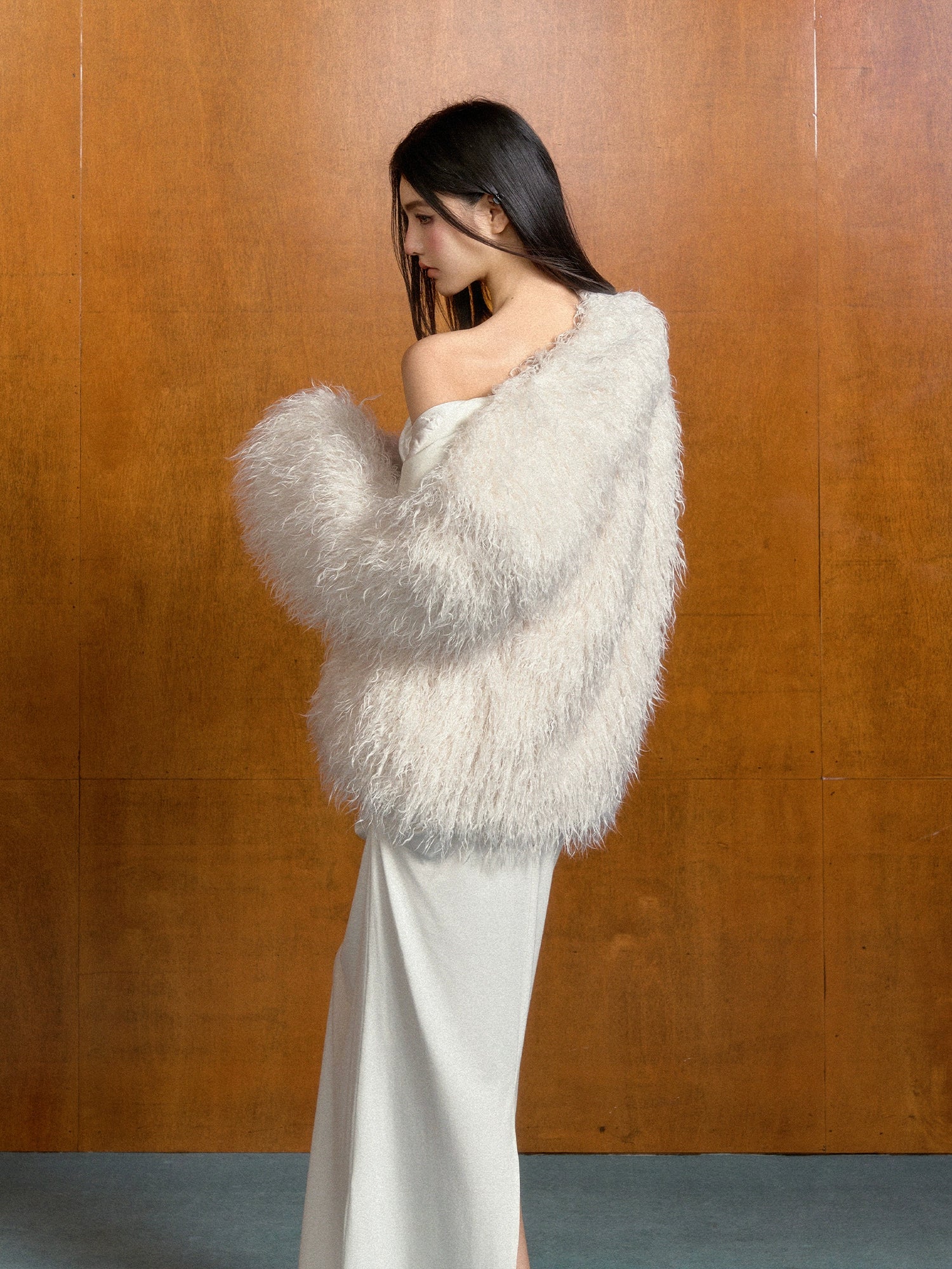 Large Lapel Faux Fur Coat - CHINASQUAD