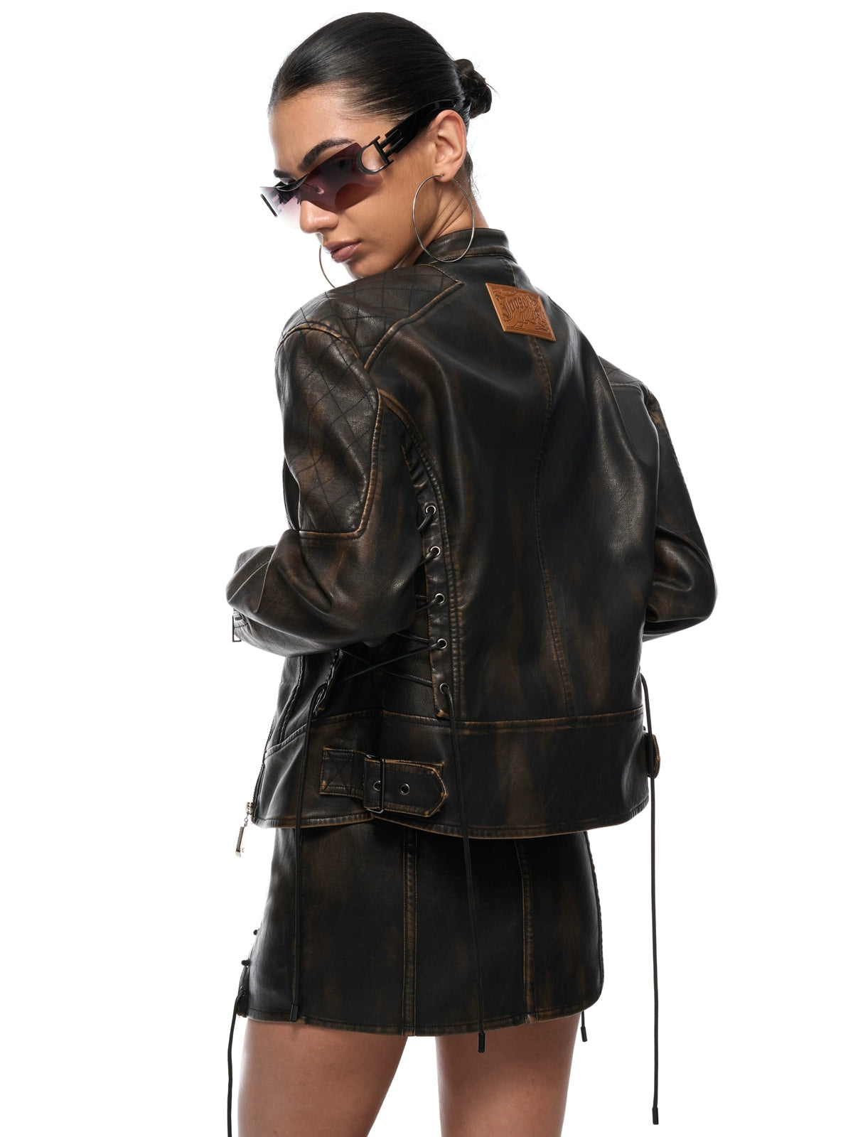 Vintage Washed Biker Leather Set