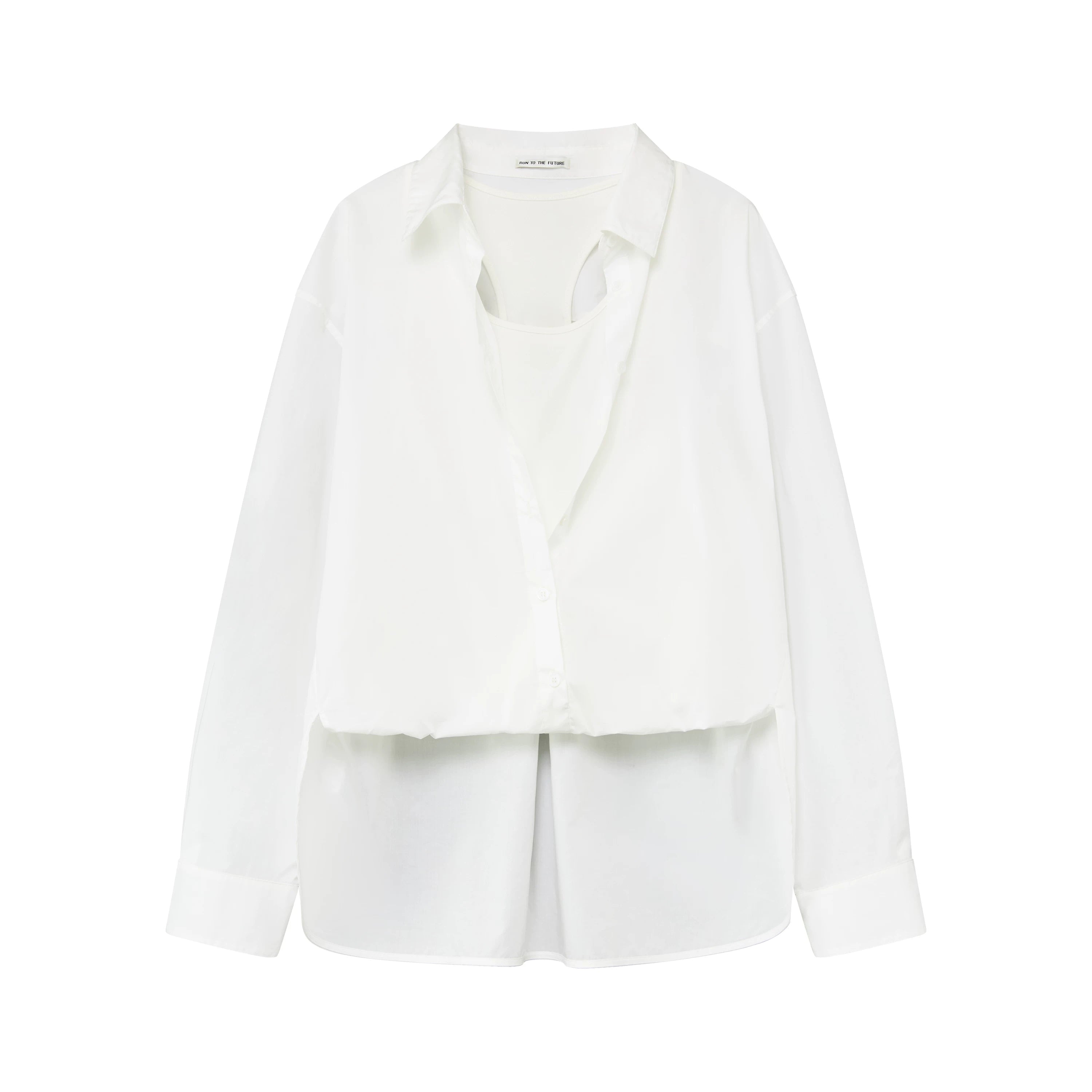 Lyocell Layered Two-Piece Shirt