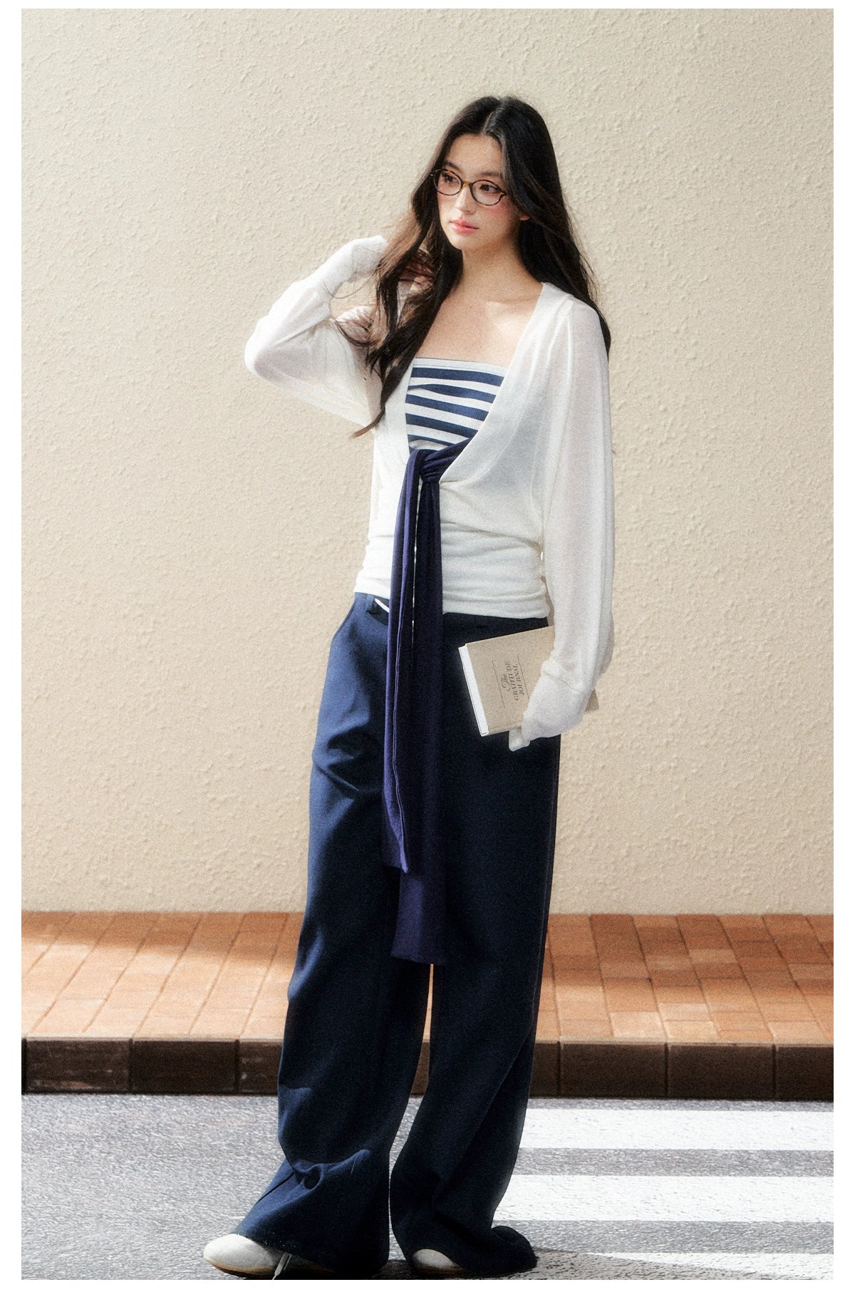 Midnight High-Waist Wide-Leg Trousers - CHINASQUAD