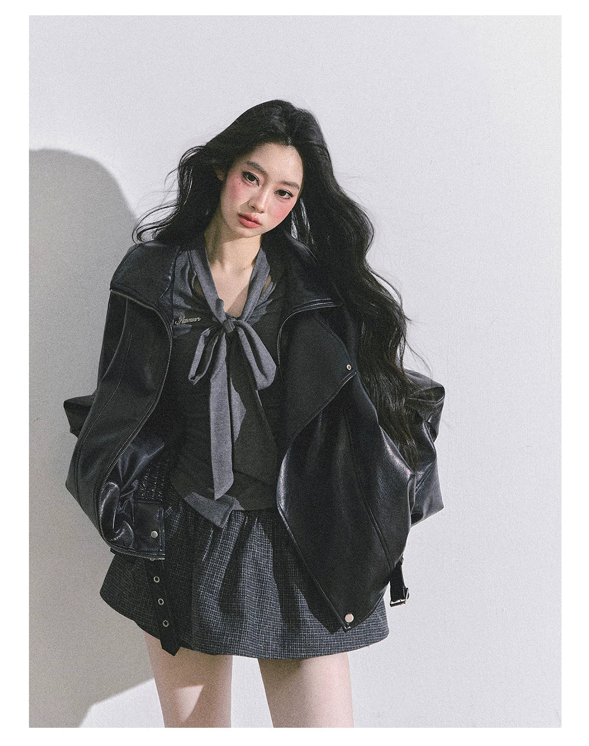 Minimal Korean V-Neck Long-Sleeve T-Shirt