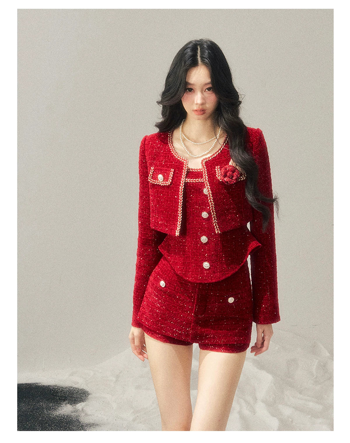 Tweed-Inspired Three-Piece Set