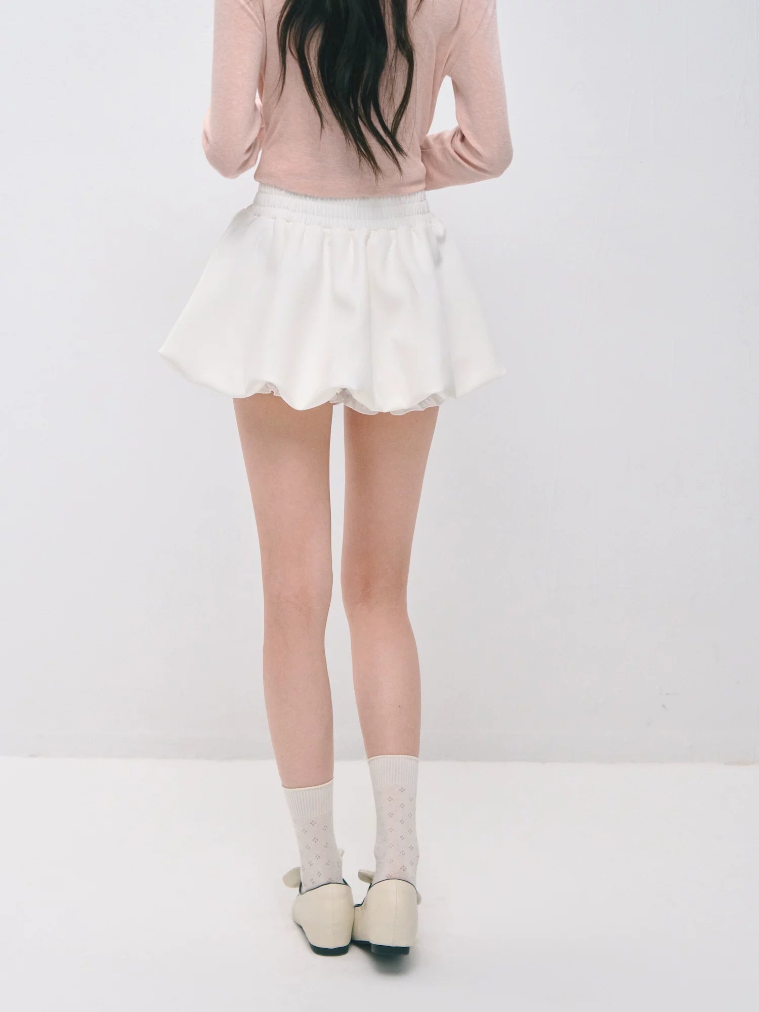 Preppy Pleated Bubble Mini Skirt