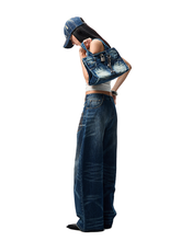 Vintage Wash Detachable Knife Denim Skirt Pants - CHINASQUAD