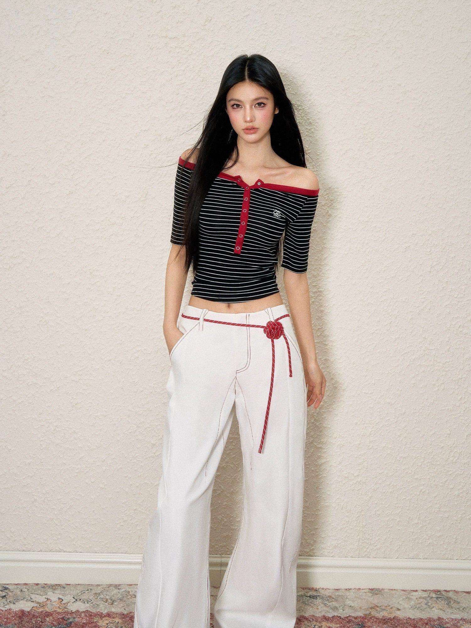 Lyocell Wool Color-Block Crewneck - CHINASQUAD