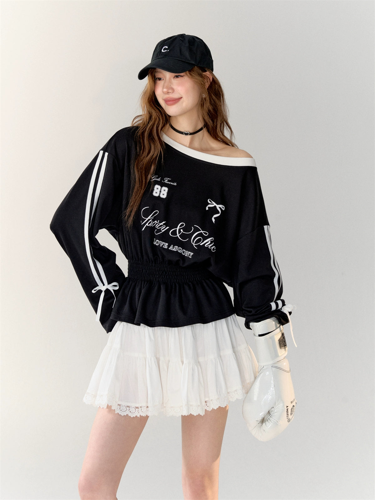 American Sporty Bow Tie Long Sleeve T-shirt - CHINASQUAD