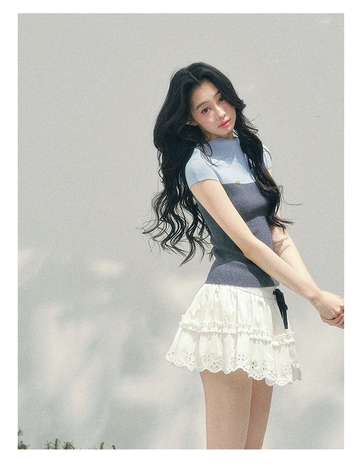 Smoky Mood Knit Crop Top