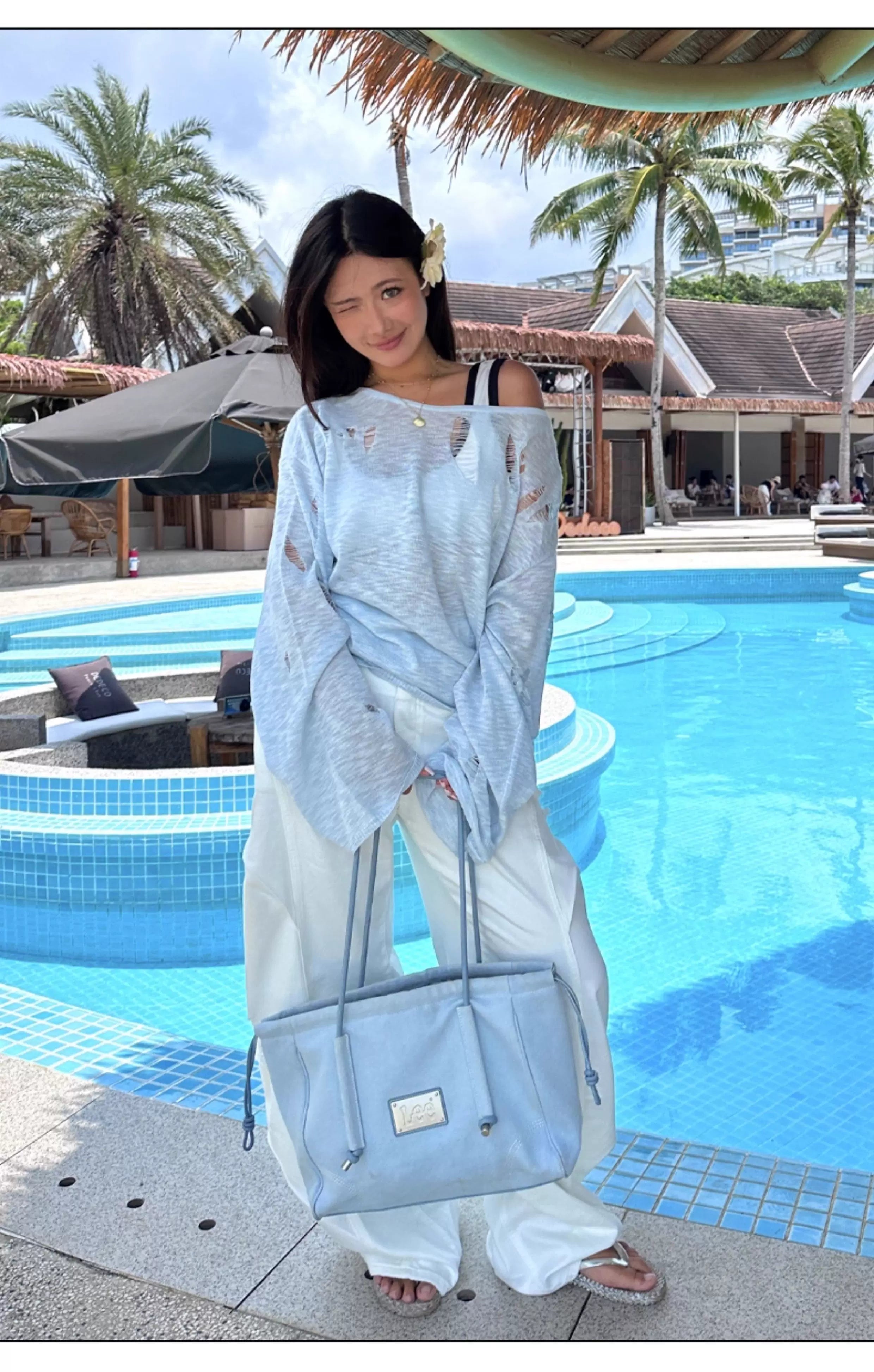 Washed Distressed Balloon-Fit Denim Jeans