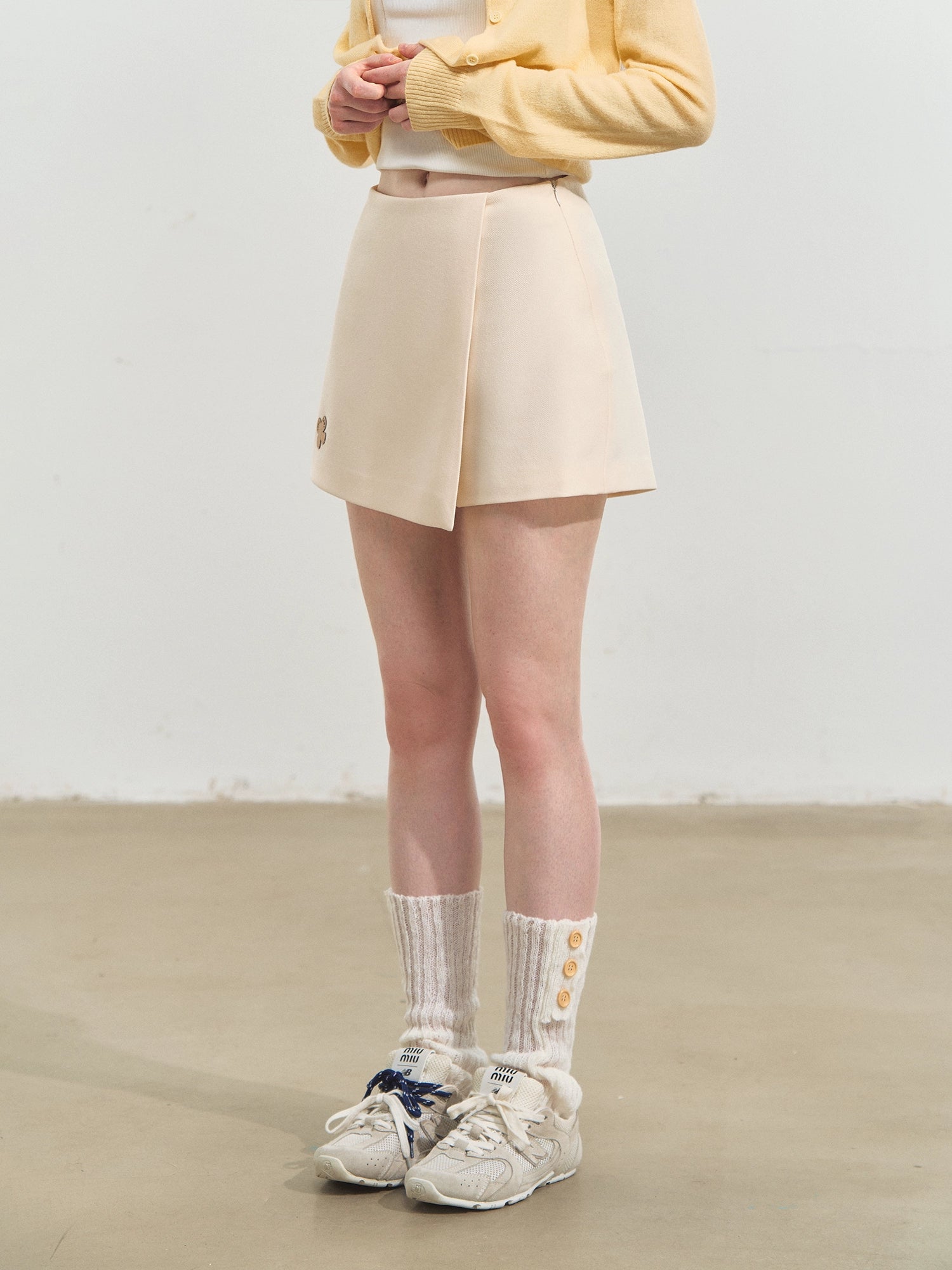 Fun Flower Fake Two-Piece Skort