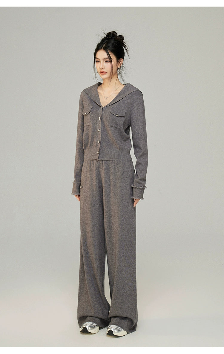 Large Lapel Knitwear Set - CHINASQUAD