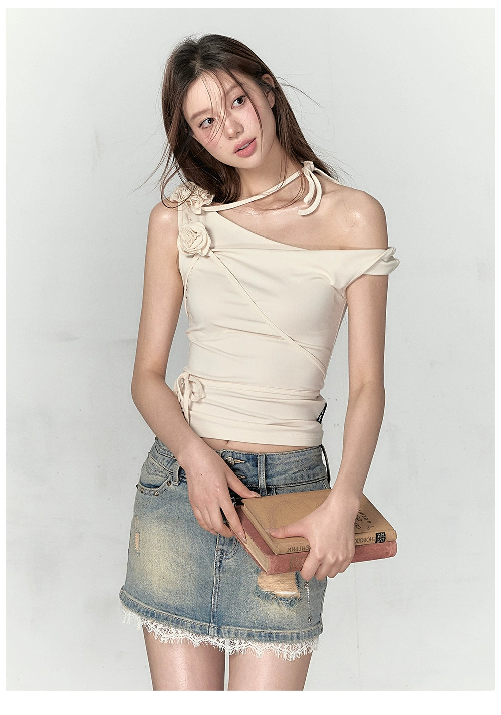 Apricot & Ombre Khaki Rose Camisole Top - CHINASQUAD