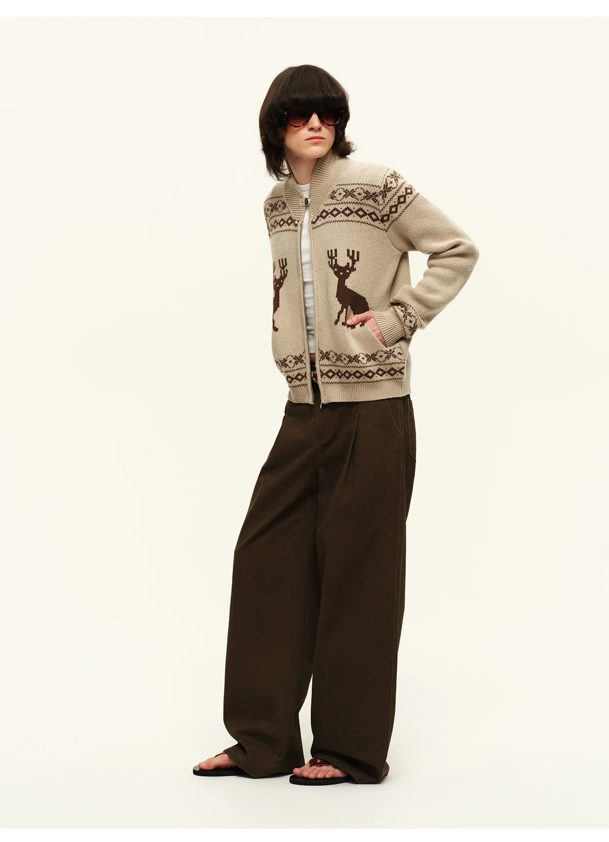 Vintage Fair Isle Wool Knit Cardigan