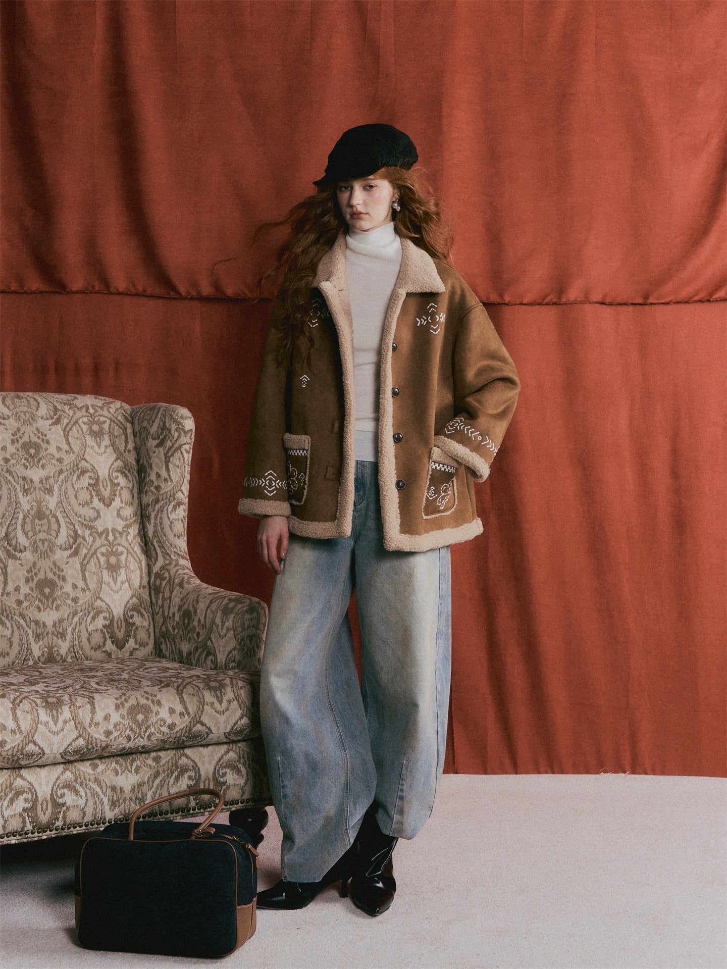 Wool Blend Turtleneck Slim-Fit Knit T-Shirt