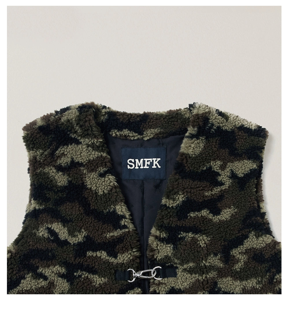 Cross Relic Oversized Faux Fur Vest