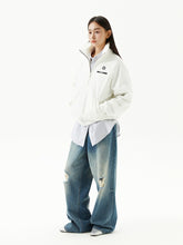 Half-Zip Stand Collar Loose Fit Fleece Sweatshirt - CHINASQUAD