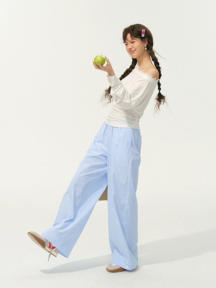 Striped Straight Leg Casual Pants - CHINASQUAD