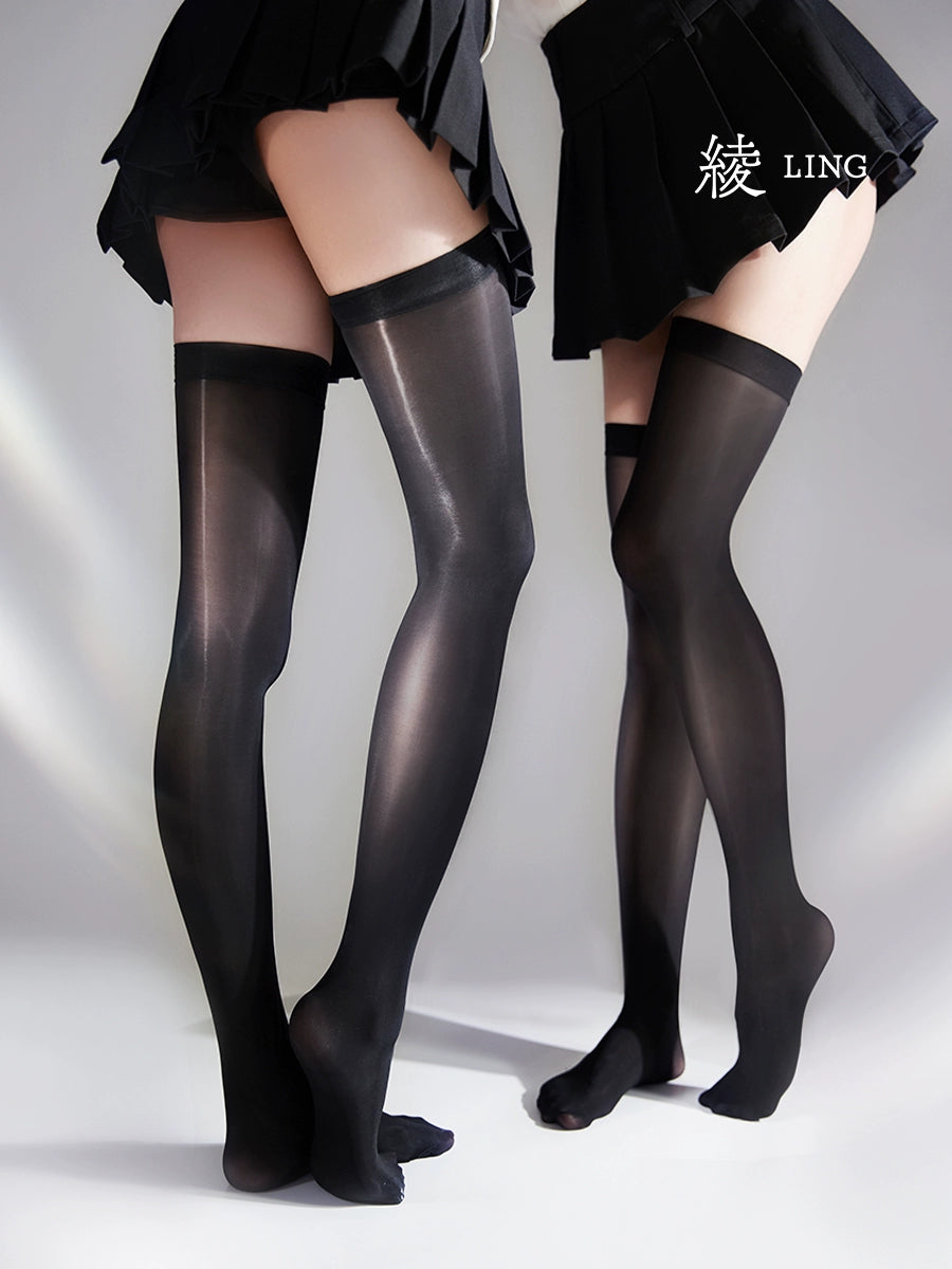 Crimson Sheer Over-Knee Slim Fit Socks