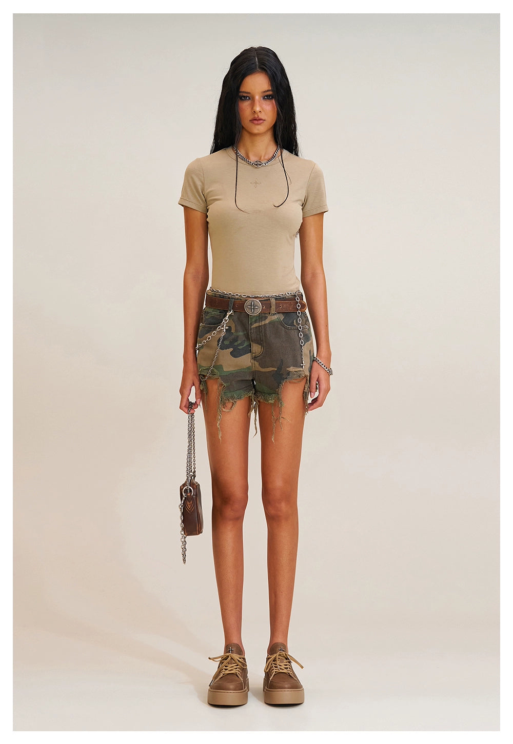 Compass Emblem Fitted Stretch Tee - CHINASQUAD