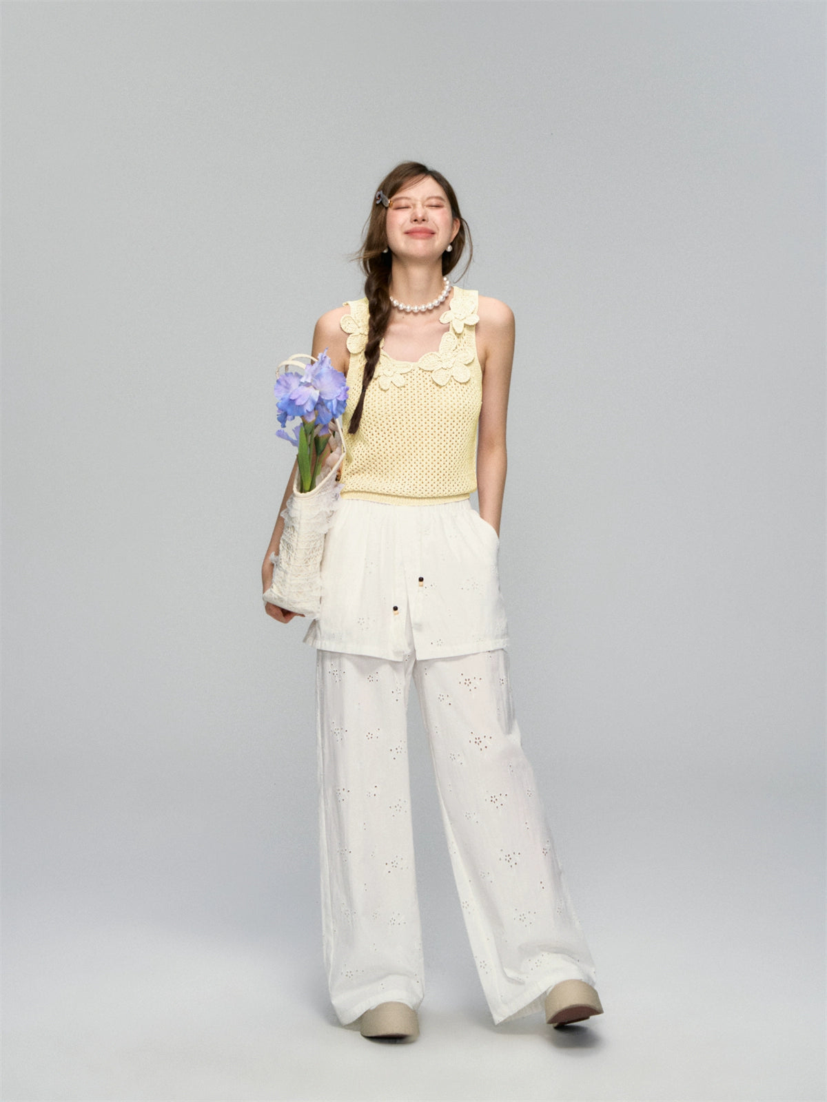 Flower Crochet Hollow-Out Camisole - CHINASQUAD