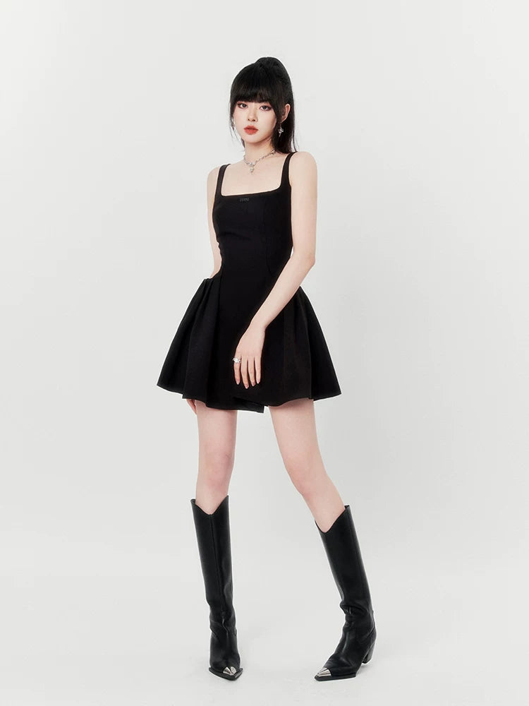 Square-Neck Backless Camisole Dress