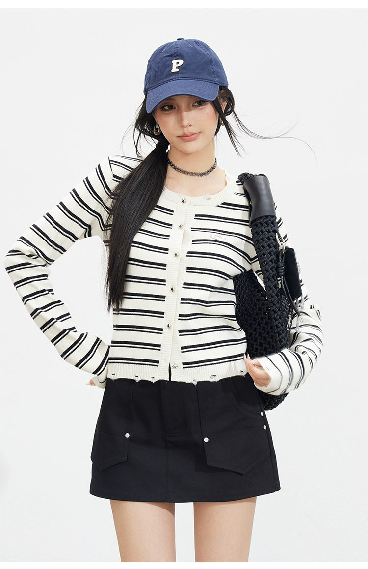 Striped Knit Cardigan