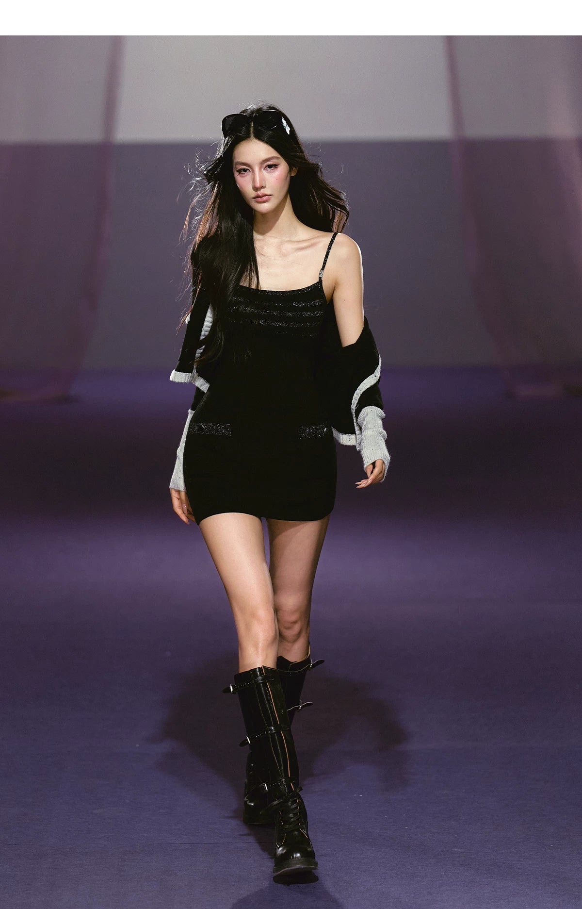 Luminous Sheer Knit Strappy Bodycon Dress