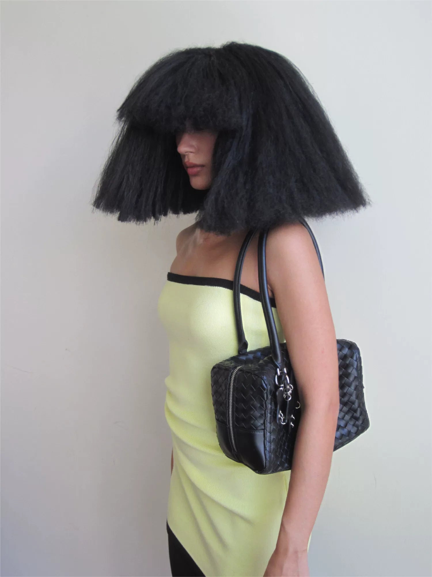 Woven Leatherette Barrel Shoulder Bag ECODAY