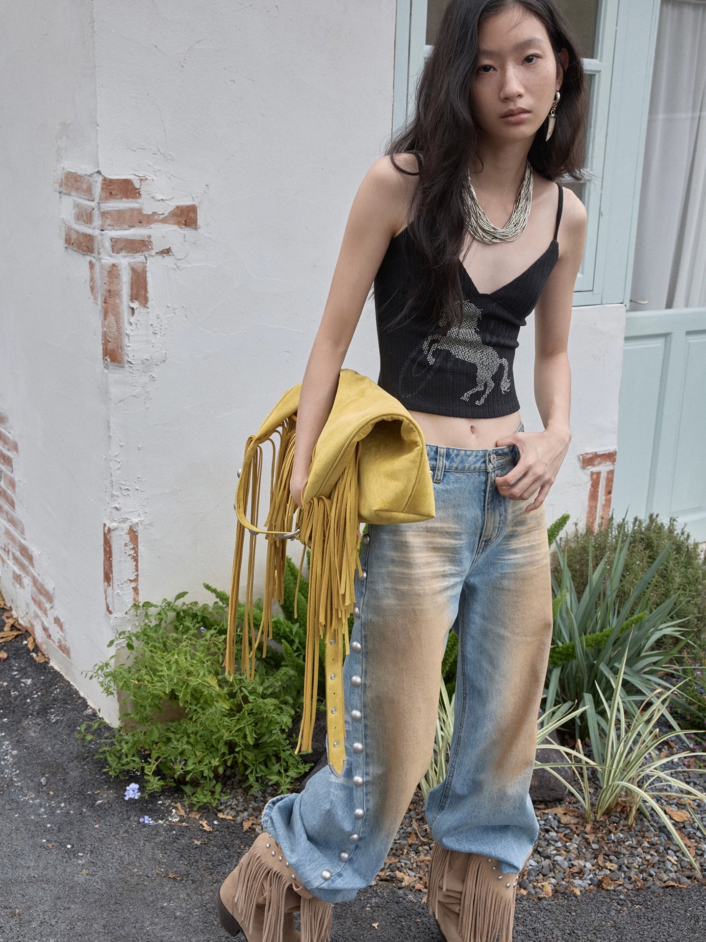 Riveted Vintage Washed Straight-Leg Jeans - CHINASQUAD
