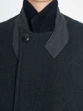 Dark Green & Gray Multi-Collar Woolen Coat - CHINASQUAD