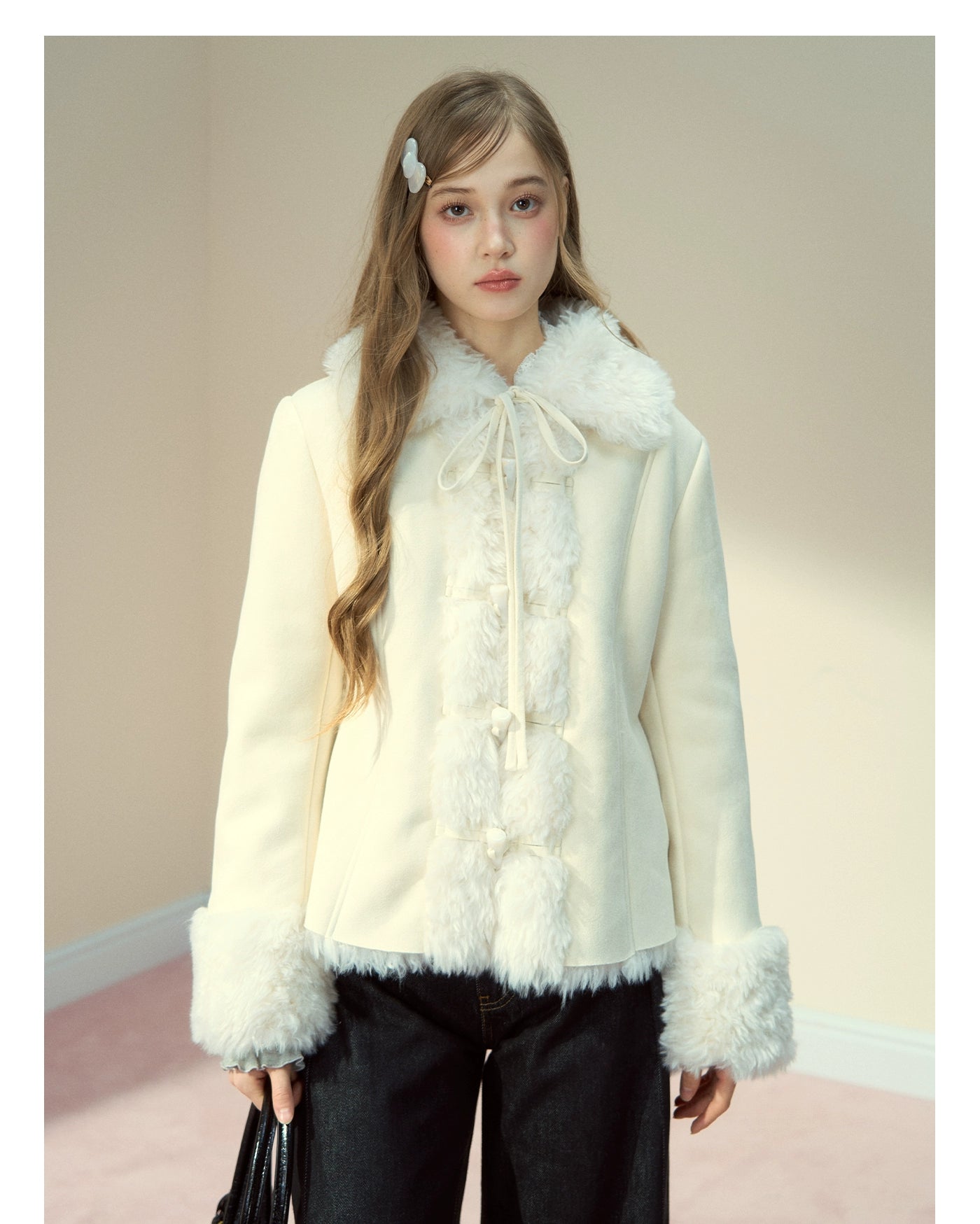 Vintage Faux Suede Shearling Toggle Jacket - CHINASQUAD