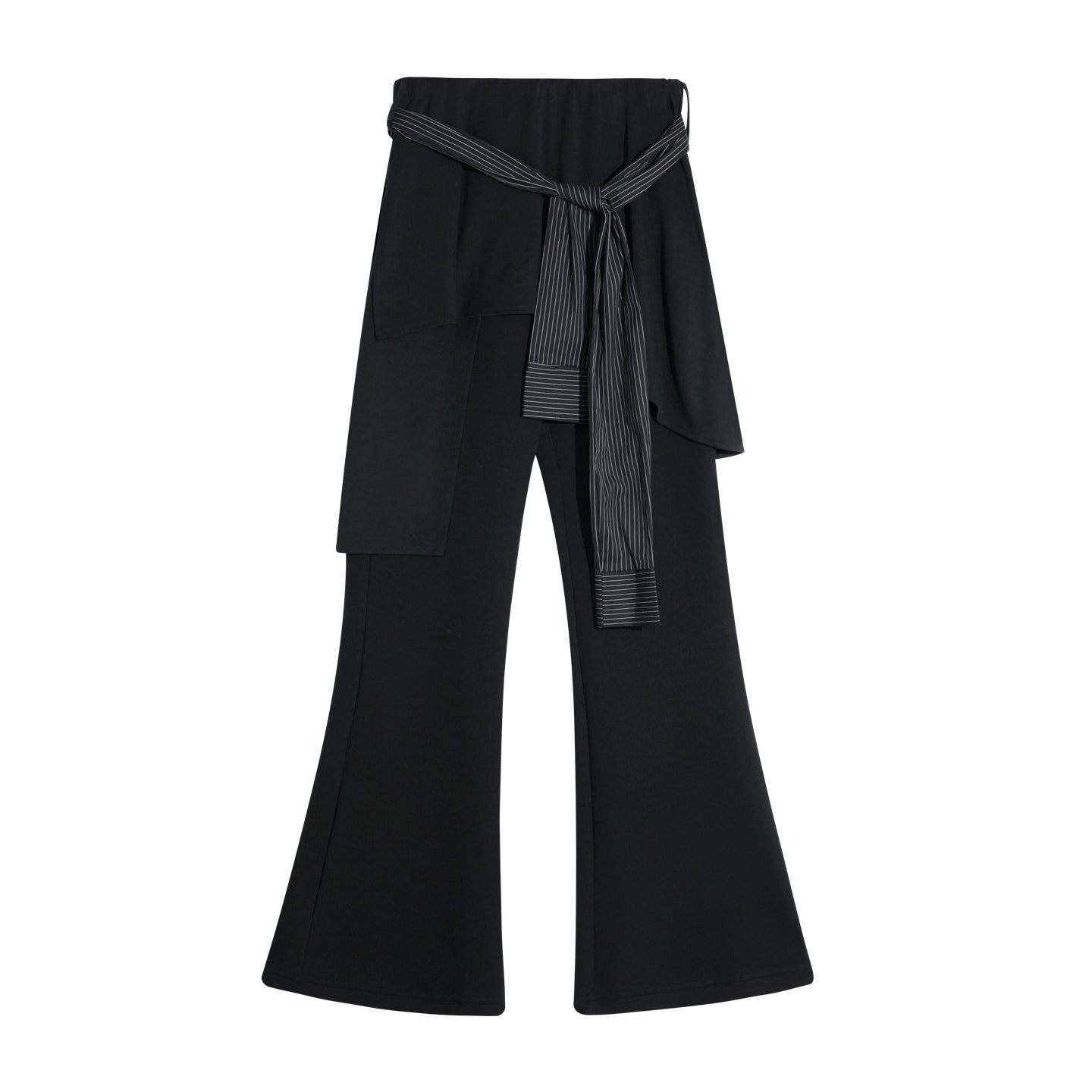 Stripe Ruffled Off-shoulder Sweatshirt - CHINASQUAD