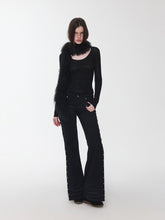 Studded Cat-Whisker Flared Denim Pants - CHINASQUAD