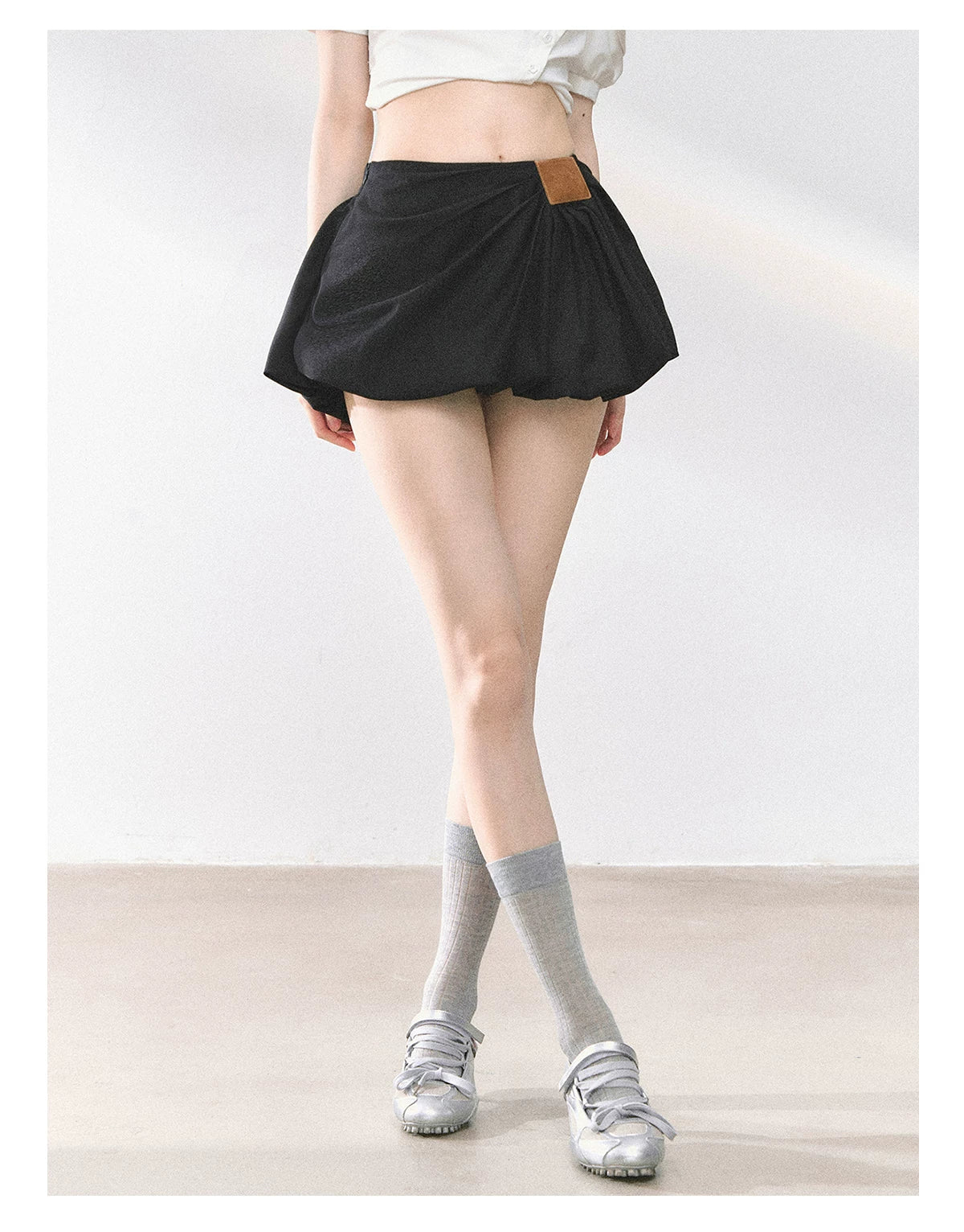 American-Style High-Waist Bubble Mini Skirt