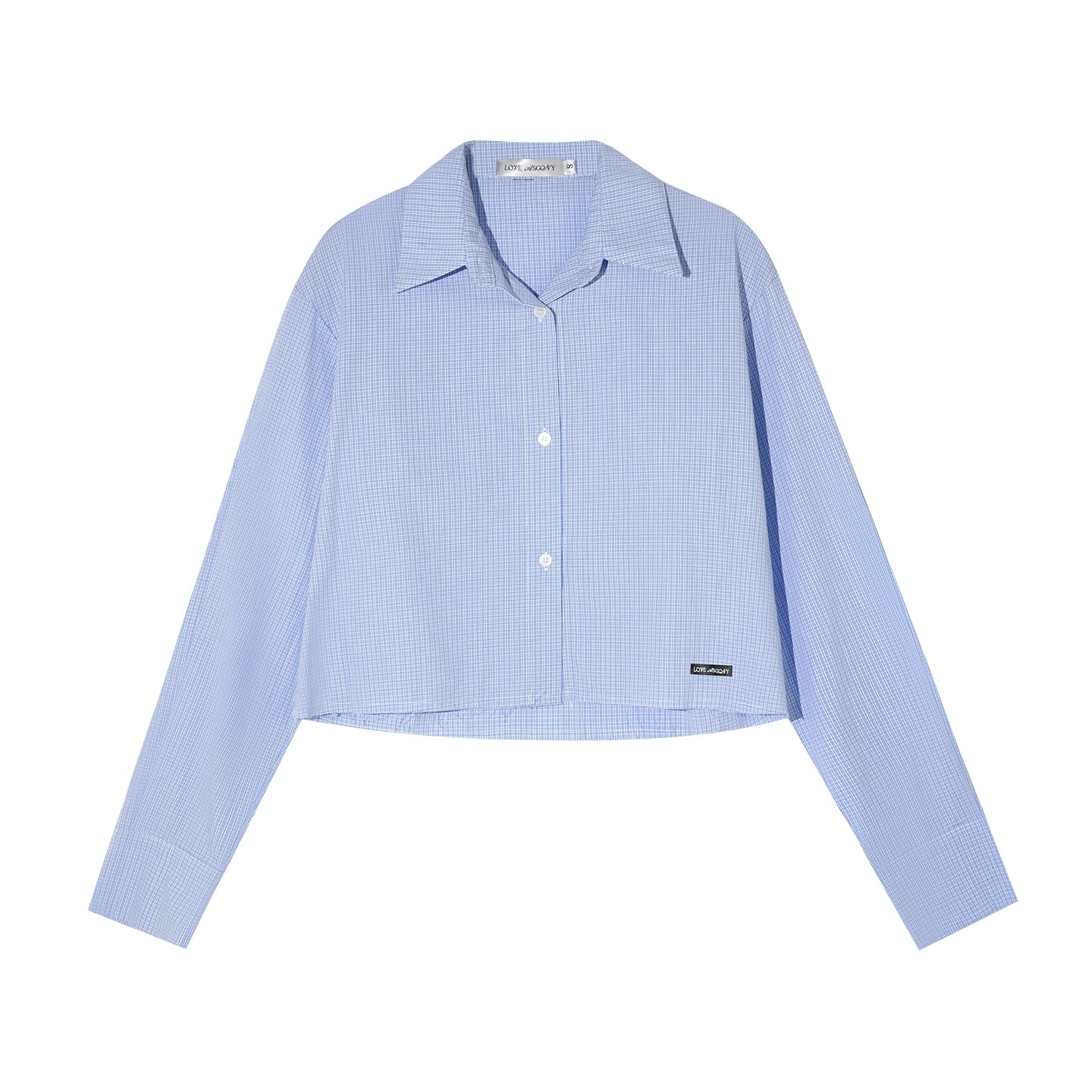 Plaid Cropped Frayed-Hem Shirt - CHINASQUAD