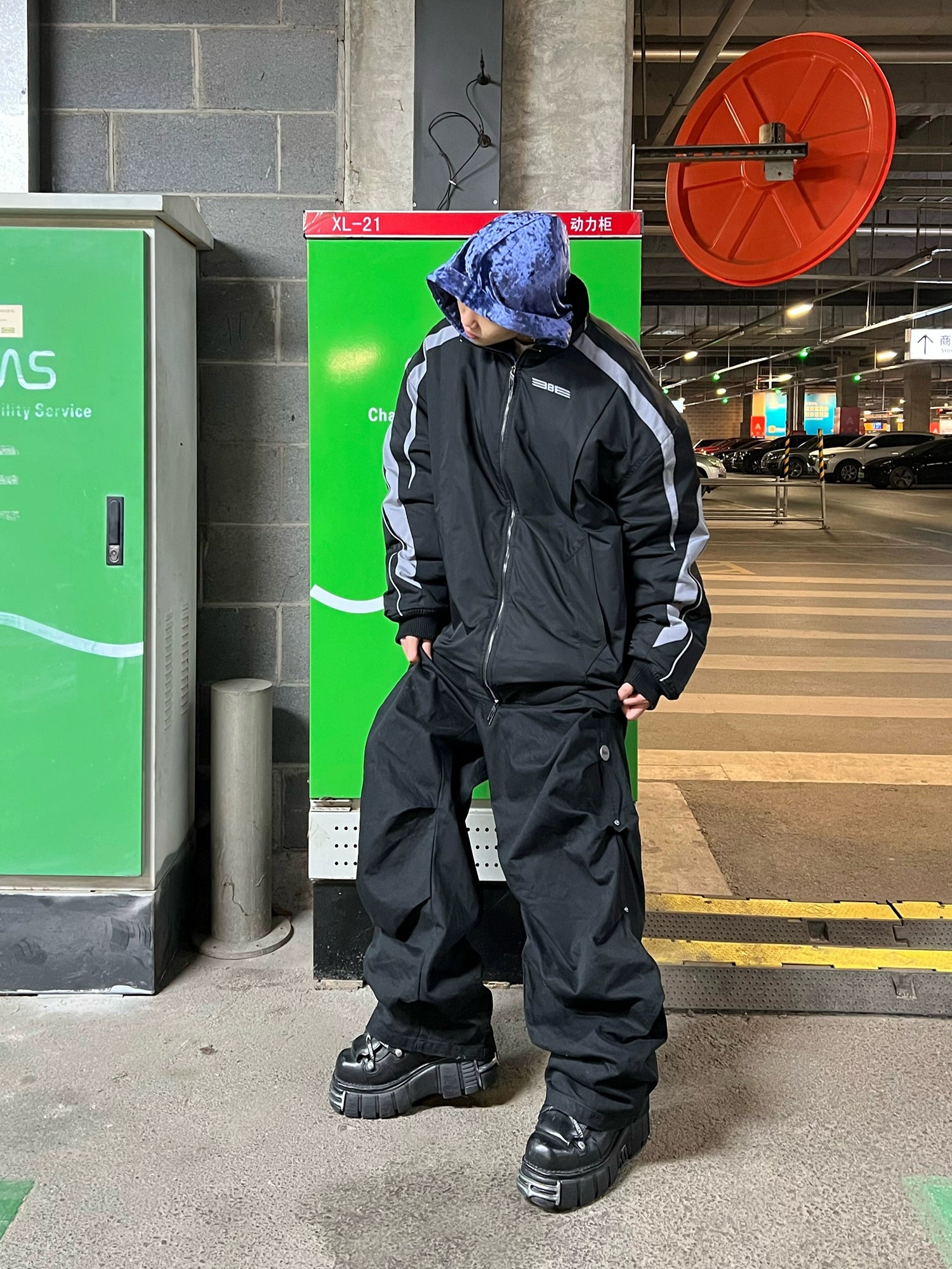 Striped Contrast Padded Cotton Jacket - CHINASQUAD