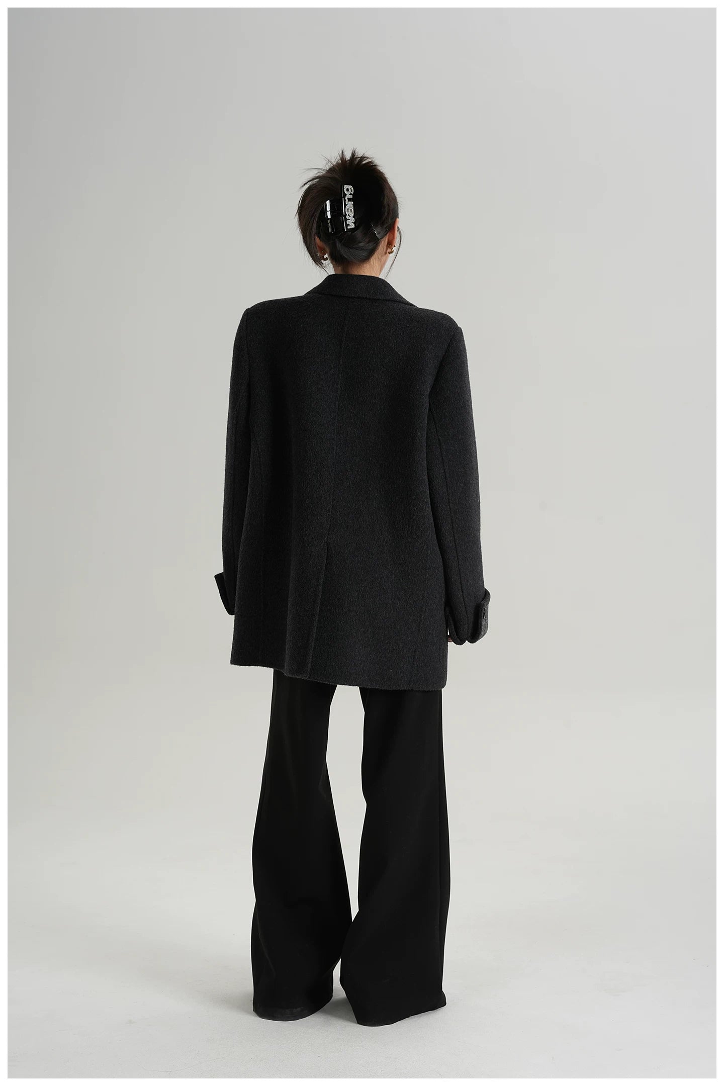 Mid-Length Double-Faced Wool Blazer