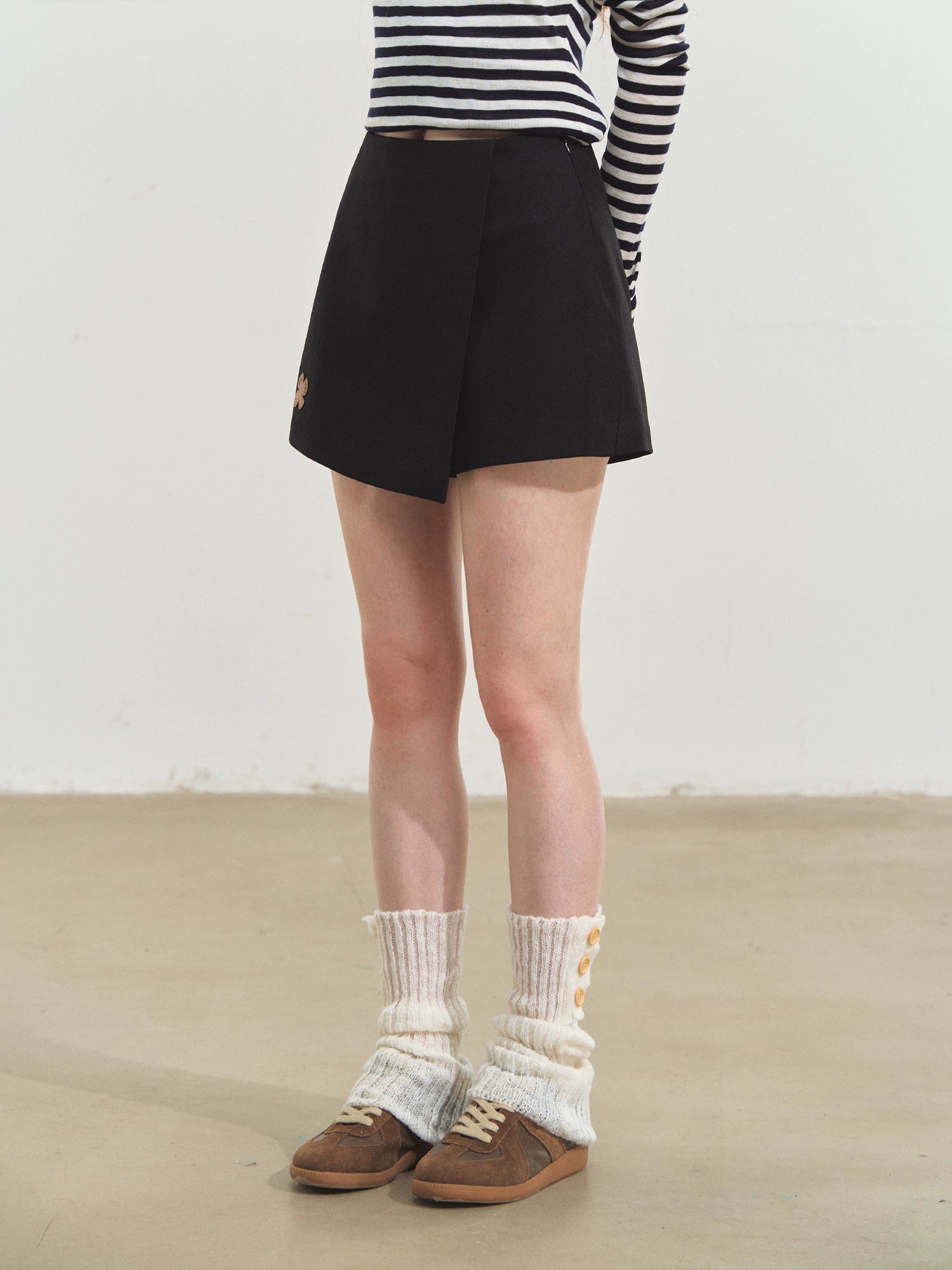 Fun Flower Fake Two-Piece Skort