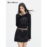 MacyMccoy Bow Graphic Long-Sleeve T-shirt - CHINASQUAD