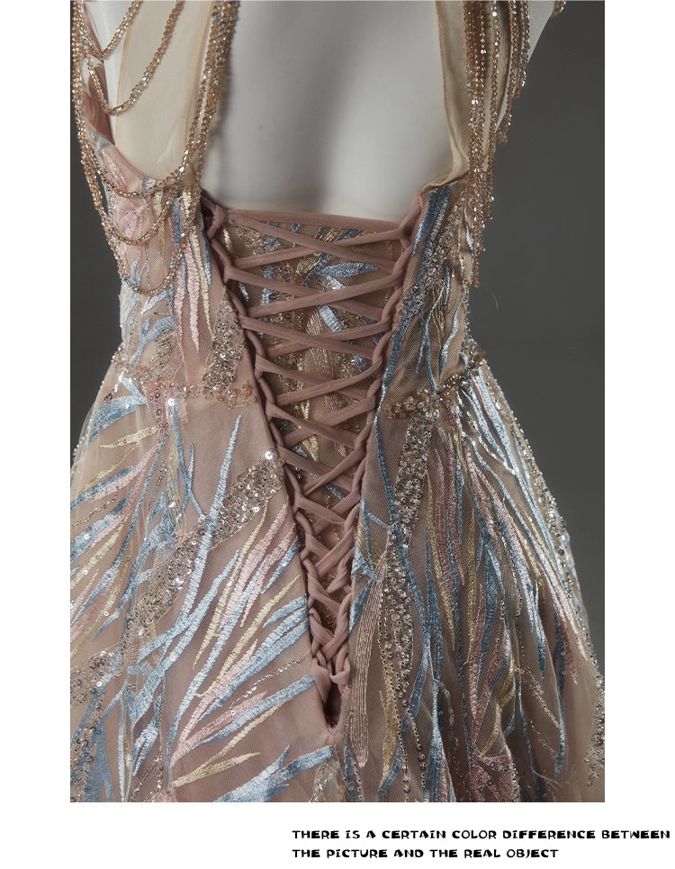 Golden Ling Aurora Beaded Couture Gown