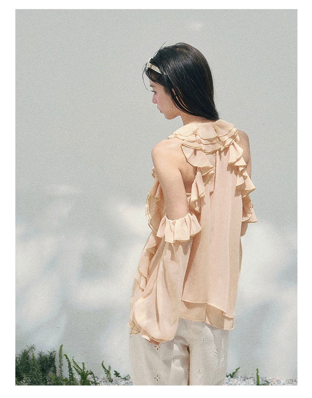 Heidi Ruffle Shoulder Blouse