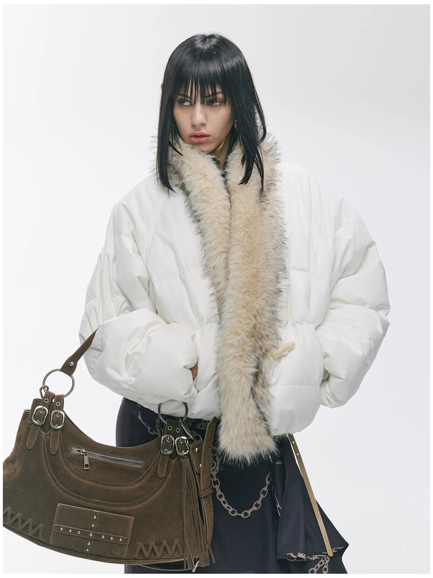 Vintage Studded Fringe Punk Shoulder Bag