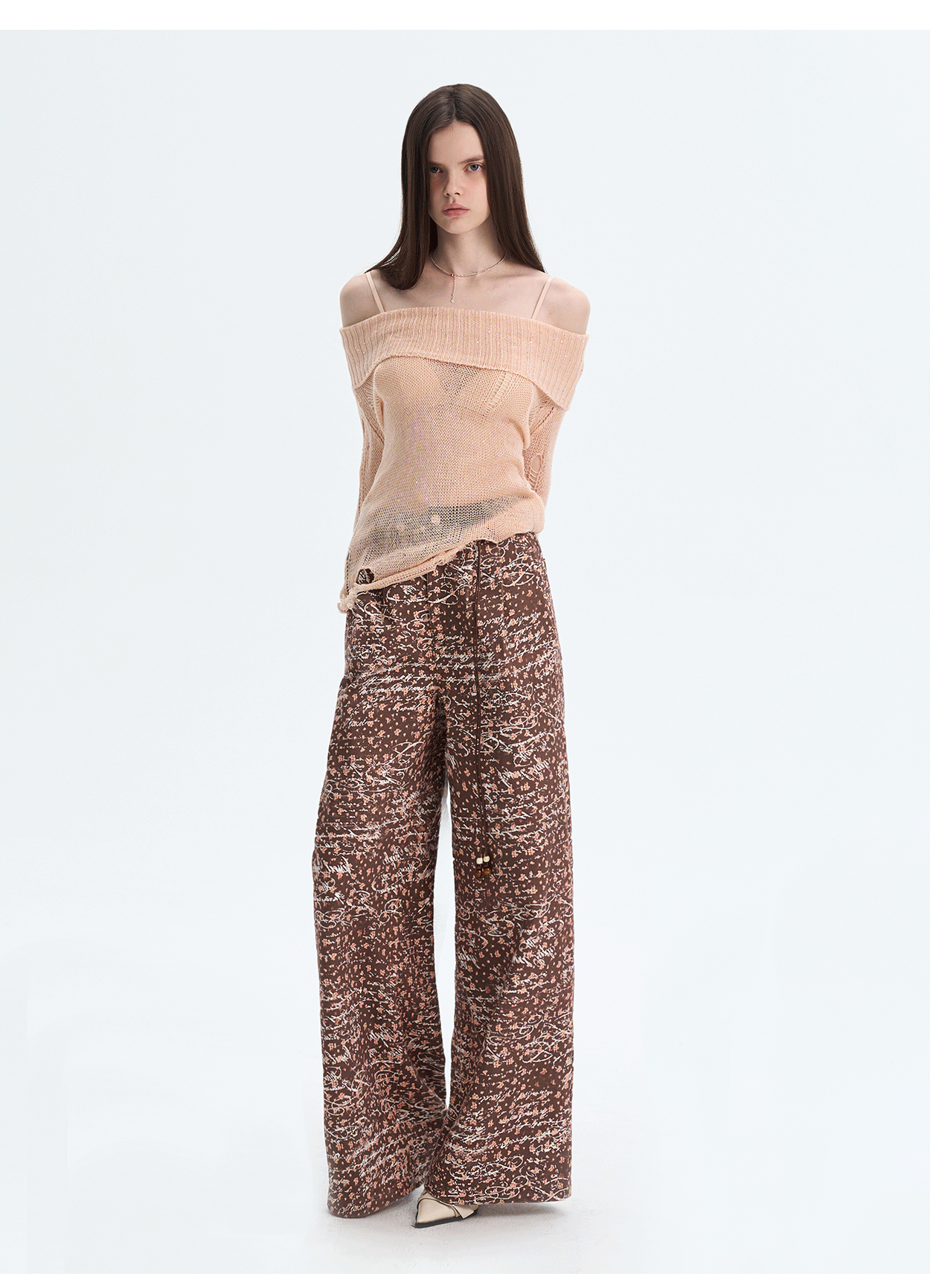 Off-Shoulder Sequin Cut-Out Knit Top