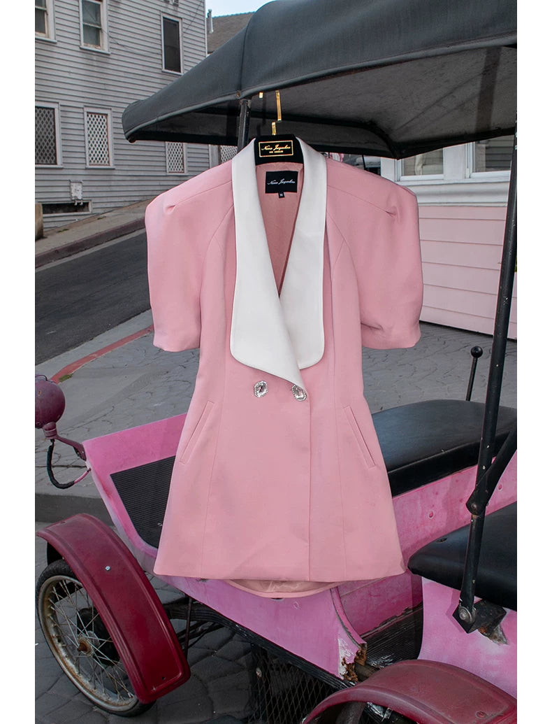 Puff Sleeve Cut-Out Open-Back Dress